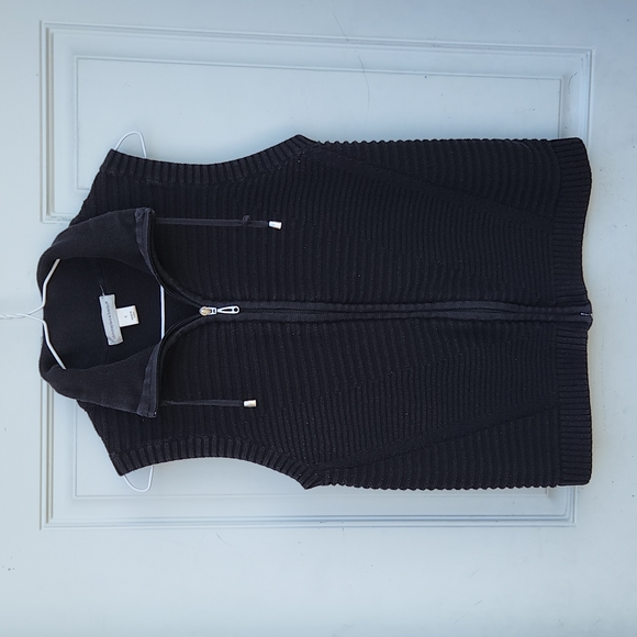 Christopher & Banks Jackets & Blazers - Christopher & Banks Women's Knit Zipper-Front Vest Color Black Size S